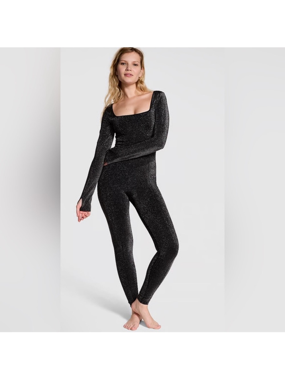 PINK Victoria's Secret Black Glitter Jumpsuit